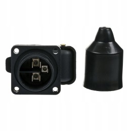3-pole male socket, mounted with 4 screws