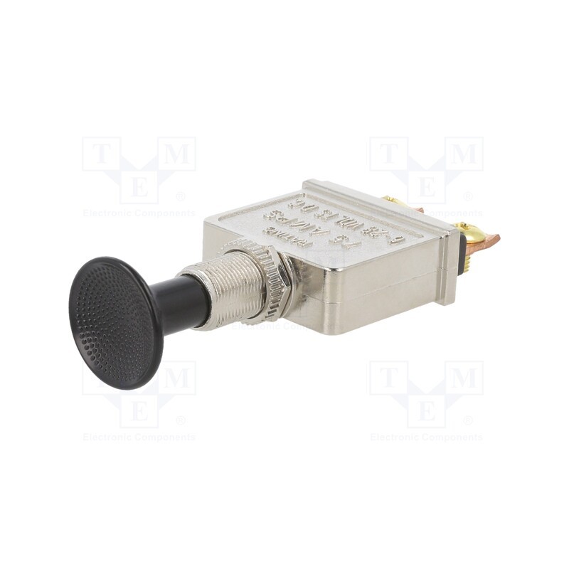 1 pcs x SWITCH COMPONENTS - PP-1A-DC-7-B - Switch: push-pull, Pos: 2, 75A/28VDC, black, Illumin: none, on panel