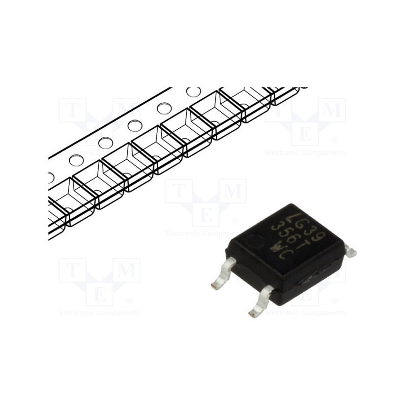 2 pcs x LITEON - LTV-356T-C - Optocoupler, SMD, Ch: 1, OUT: transistor, Uinsul: 3.75kV, Uce: 80V