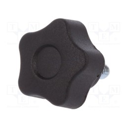 1 pcs x ELESA+GANTER - VCT.25 P-M5X10-C9 - Knob, Ø: 25mm, Ext.thread: M5, 10mm, H: 19mm, technopolymer PA