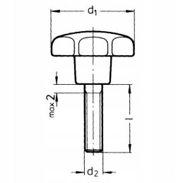 Star knob m10 x 63 mm l 20 mm