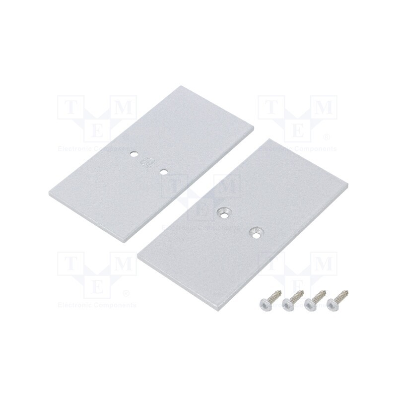 1 set x TOPMET - V4560022S - Cap for LED profiles, silver, 2pcs, steel, 33.4x67.5x2mm