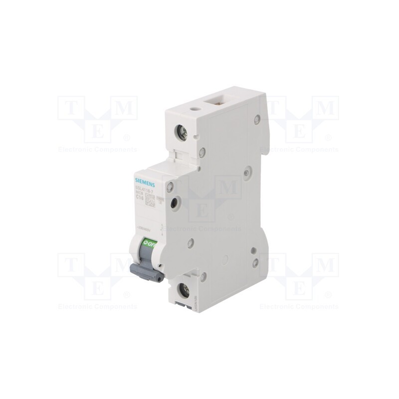 1 pcs x SIEMENS - 5SL4116-7 - Circuit breaker, 230/400VAC, Inom: 16A, Poles: 1, Charact: C, 10kA