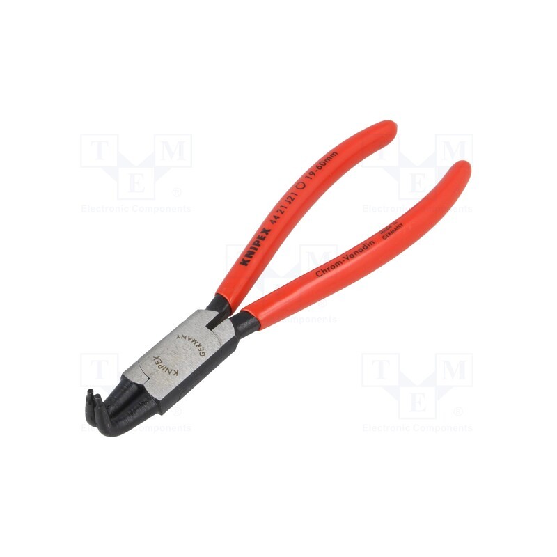 1 pcs x KNIPEX - 44 21 J21 - Pliers, for circlip, internal, 19÷60mm, Pliers len: 170mm, angular