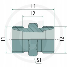 Hydraulic connector BB nipple M42x2 M42x2
