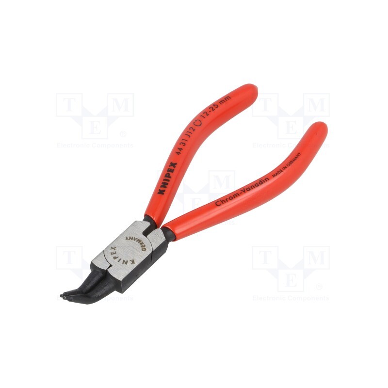 1 pcs x KNIPEX - 44 31 J12 - Pliers, for circlip, internal, 12÷25mm, Pliers len: 140mm, angular