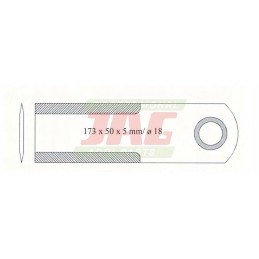 Smooth forage harvester knife 173x50x5mm fi 18mm z42176 jd