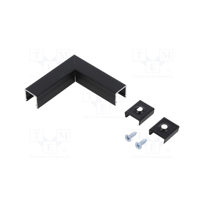 1 set x TOPMET - C2910021 - Connector 90°, black, aluminium, anodized, SMART10