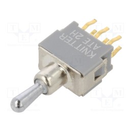 1 pcs x KNITTER-SWITCH - ATE 2 H - Switch: toggle, Pos: 3, DPDT, (ON)-OFF-ON, 0.05A, 0.05A, -20÷85°C