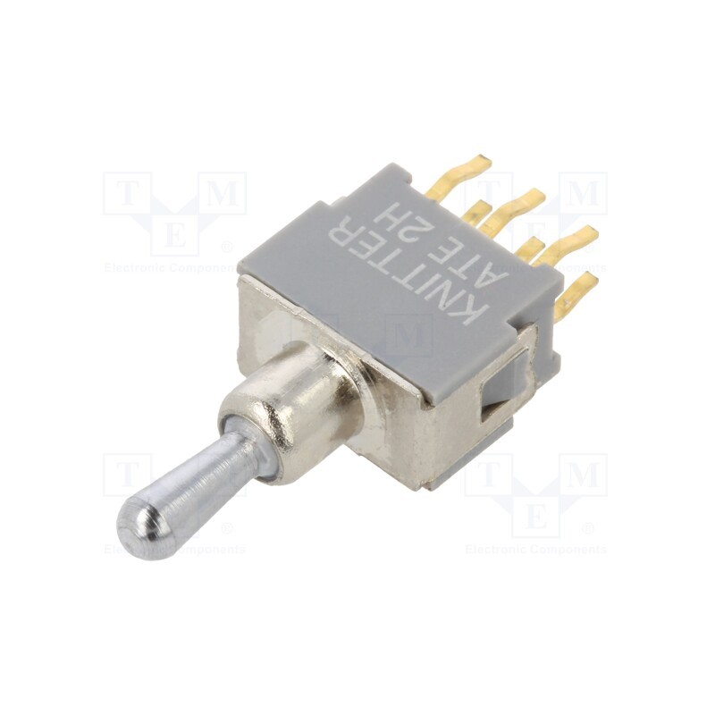 1 pcs x KNITTER-SWITCH - ATE 2 H - Switch: toggle, Pos: 3, DPDT, (ON)-OFF-ON, 0.05A, 0.05A, -20÷85°C
