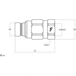 Flat quick connector ffh plug 3 8 internal 3 8 bsp