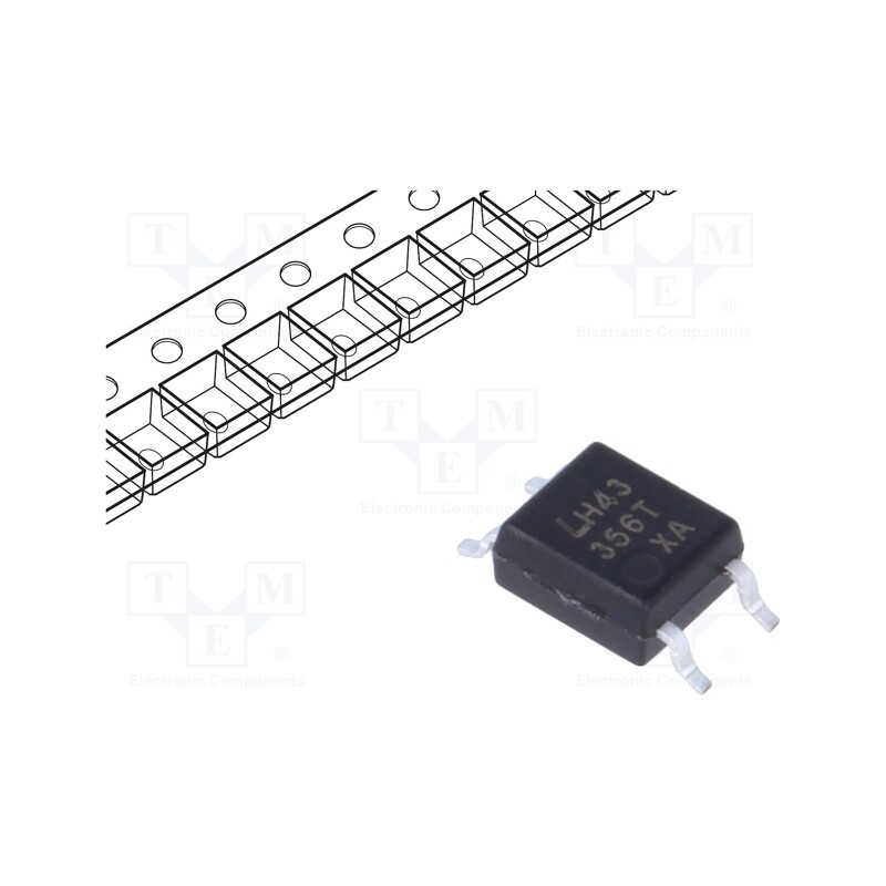 2 pcs x LITEON - LTV-356T-A - Optocoupler, SMD, Ch: 1, OUT: transistor, Uinsul: 3.75kV, Uce: 80V