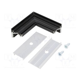 1 set x TOPMET - 83110021 - Connector 90°, black, aluminium, CORNER10