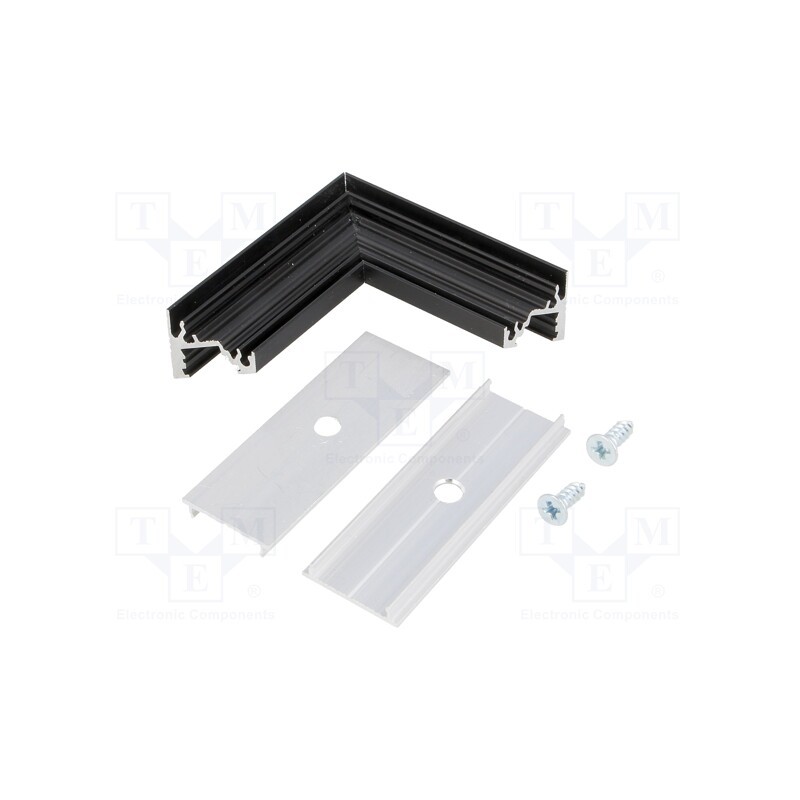 1 set x TOPMET - 83110021 - Connector 90°, black, aluminium, CORNER10