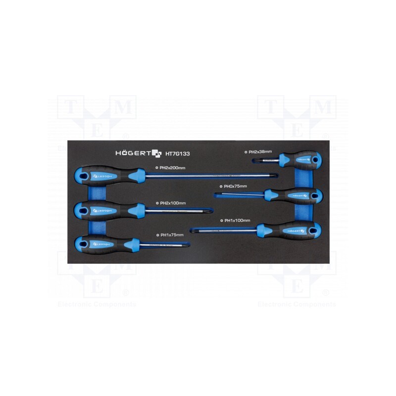 1 set x Hu00d6GERT TECHNIK - HT7G133 - Kit: screwdrivers, in a foam tray, 6pcs.