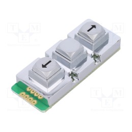 1 pcs x ACCORD - AK-103-AR-SSB-WP-MM - Keypad, No.of butt: 3, metal, Mech.durability: 1000000cycles, 1.5N