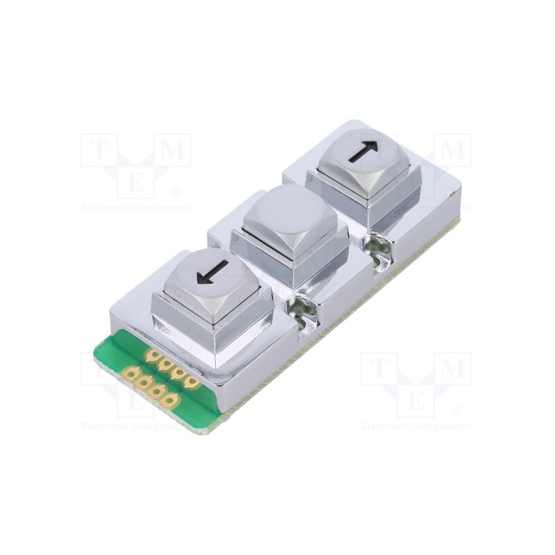 1 pcs x ACCORD - AK-103-AR-SSB-WP-MM - Keypad, No.of butt: 3, metal, Mech.durability: 1000000cycles, 1.5N