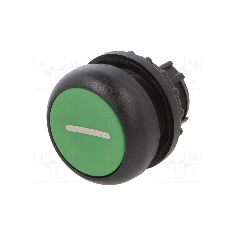 1 pcs x EATON ELECTRIC - M22S-DR-G-X1 - Switch: push-button, 22mm, Stabl.pos: 2, green, none, IP67, flat