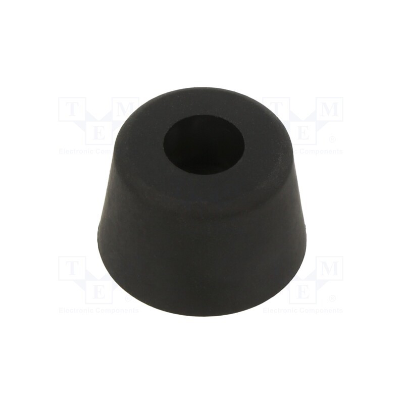 1 pcs x KEYSTONE - 729 - Screw fastened foot, H: 15.9mm, black, Dim: Ø23.8mm, Cutout: Ø4.4mm