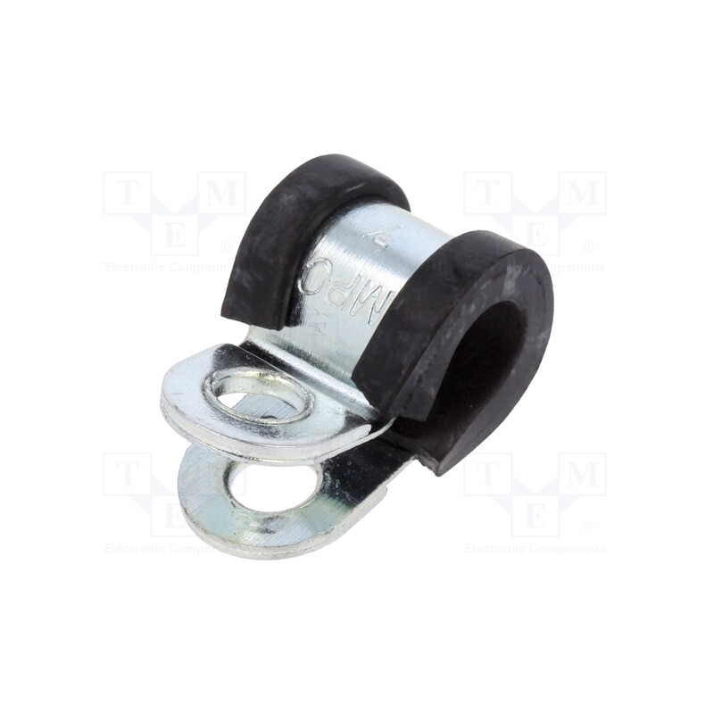 1 pcs x MPC INDUSTRIES - LKD10712 - Fixing clamp, ØBundle : 7mm, W: 12mm, steel, Cover material: EPDM