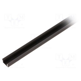 1 pcs x TOPMET - 89020021 - Profiles for LED modules, black, L: 1m, SLIM8, aluminium, surface
