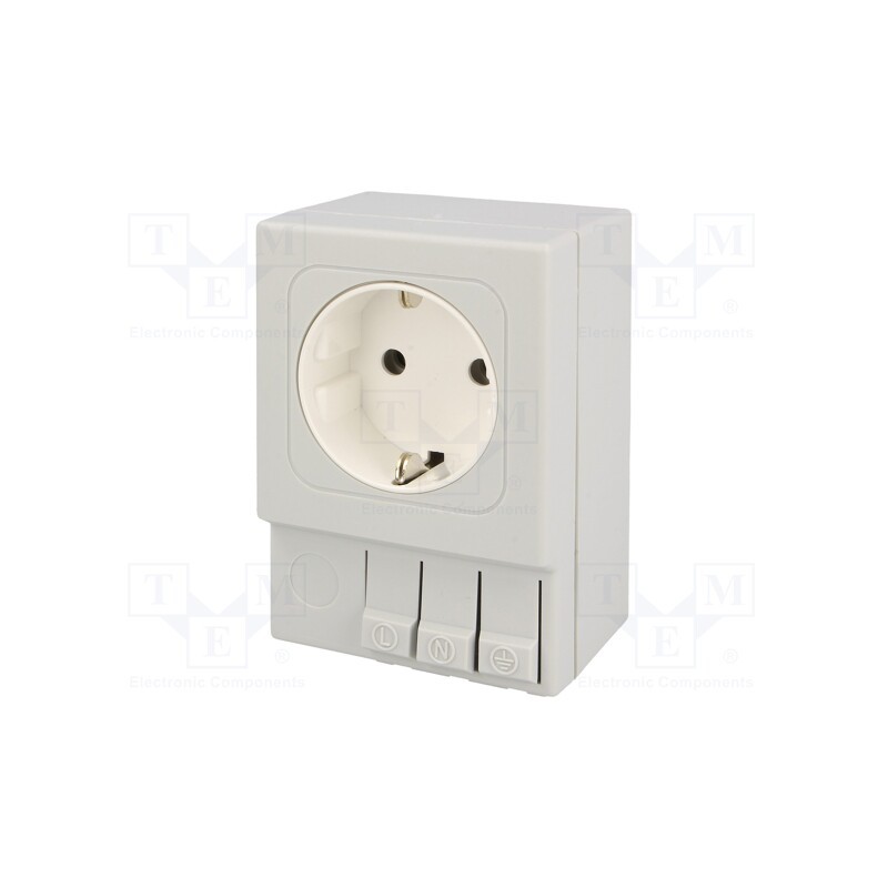 1 pcs x STEGO - 03500.0-01 - F-type socket, 250VAC, 16A, IP20, for DIN rail mounting