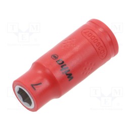 1 pcs x WIHA - 43092 - Socket, 6-angles,insulated,socket spanner, HEX 7mm, 1/4', 42mm