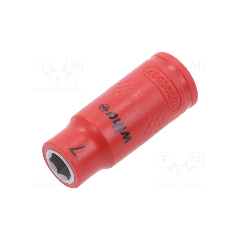 1 pcs x WIHA - 43092 - Socket, 6-angles,insulated,socket spanner, HEX 7mm, 1/4', 42mm