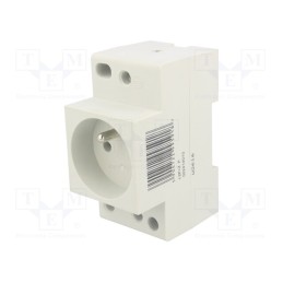 1 pcs x ETI POLAM - T-2P+Z P - E-type socket, 230VAC, 10A, for DIN rail mounting
