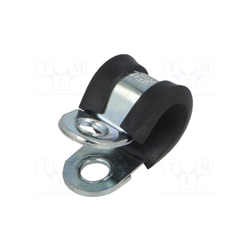 1 pcs x MPC INDUSTRIES - LKD10812 - Fixing clamp, ØBundle : 8mm, W: 12mm, steel, Cover material: EPDM