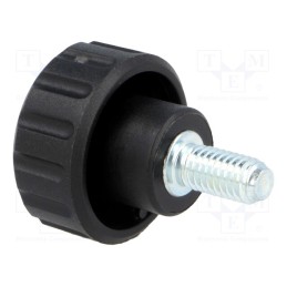 1 pcs x ELESA+GANTER - 6541 - Knob, Ø: 20mm, Ext.thread: M5, 10mm, H: 16mm, polyamide, knurled