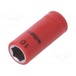 1 pcs x WIHA - 43095 - Socket, 6-angles,insulated,socket spanner, HEX 10mm, 1/4', 42mm