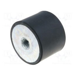 1 pcs x ELESA+GANTER - DVA.3-40-30-M8-55 - Vibration damper, M8, Ø: 40mm, rubber, L: 30mm, H: 8mm, 1535N, 205N/mm