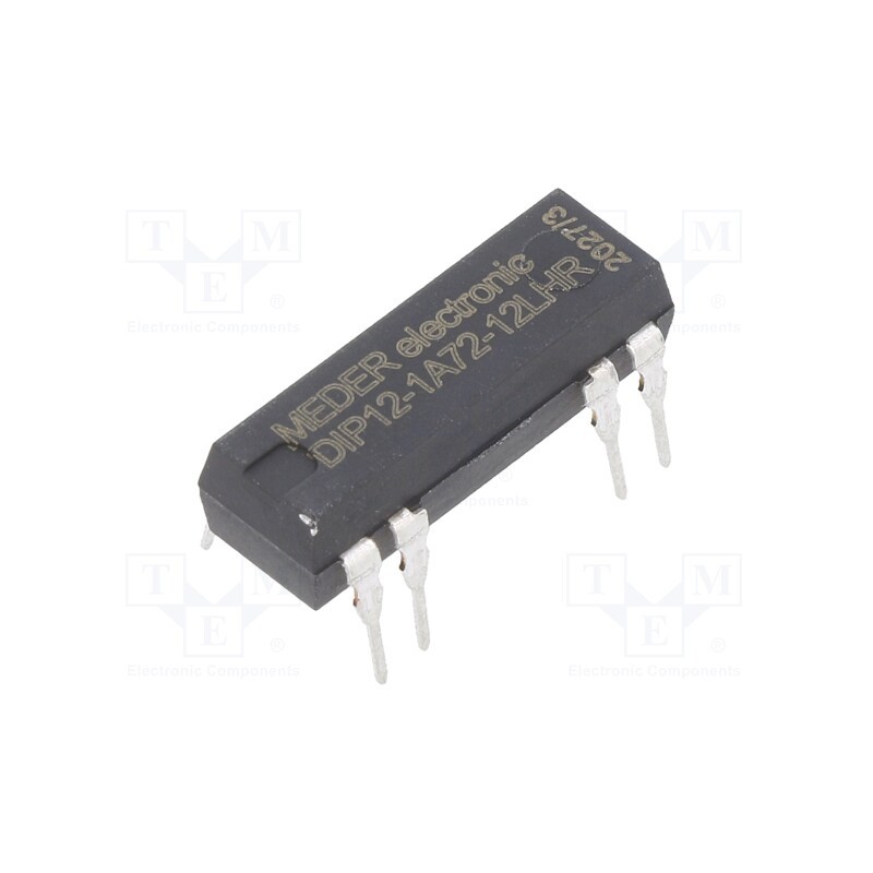 1 pcs x MEDER - DIP12-1A72-12LHR - Relay: reed switch, SPST-NO, Ucoil: 12VDC, 500mA, max.200VDC, 72mW