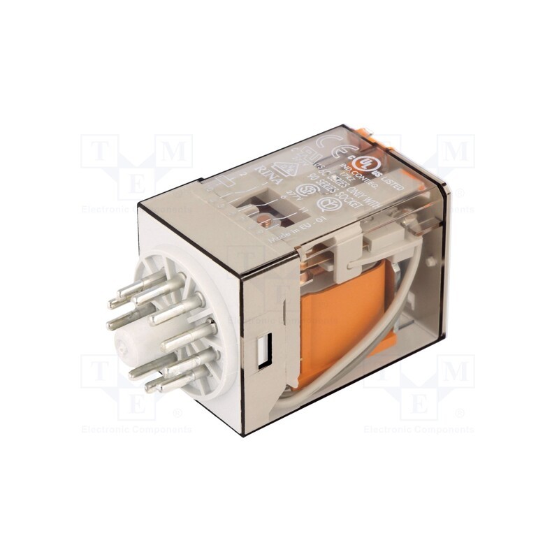 1 pcs x FINDER - 60.13.8.110.0040 - Relay: electromagnetic, 3PDT, Ucoil: 110VAC, Icontacts max: 10A