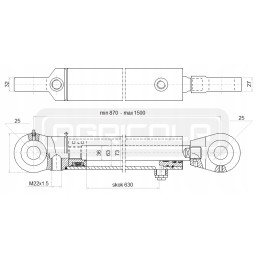 Hydraulic actuator 63 630 u35 l 870 hydrolider