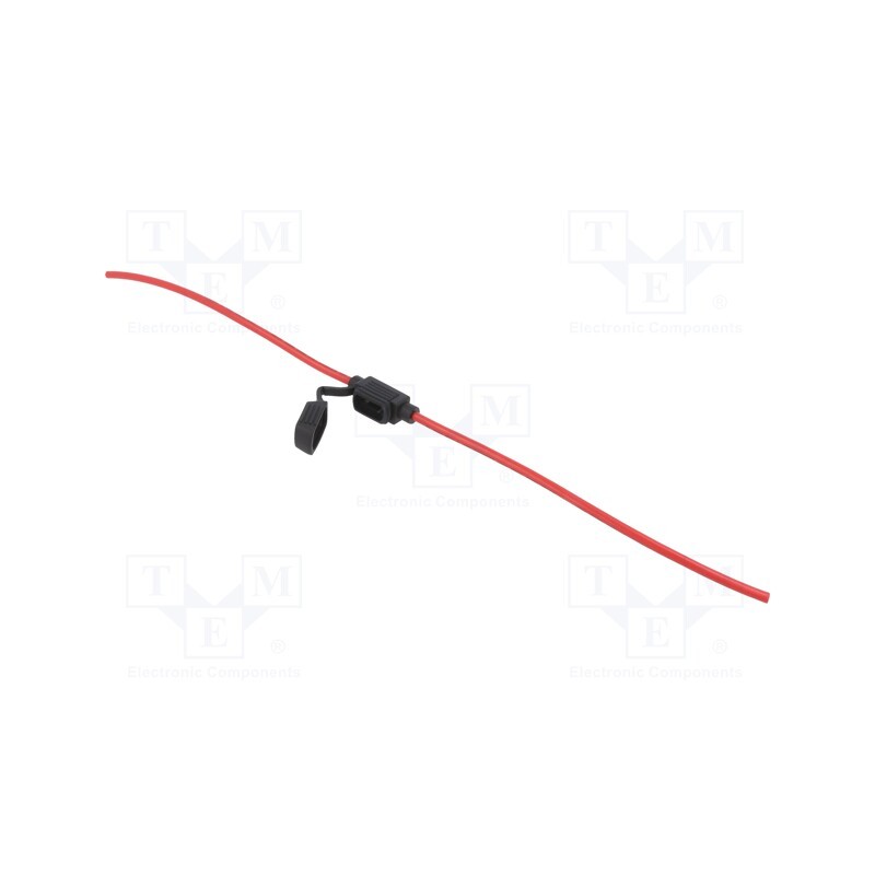 1 pcs x OPTIFUSE - LPS-02B-12R - Fuse holder, 11mm, 30A, Leads: cables, 58V