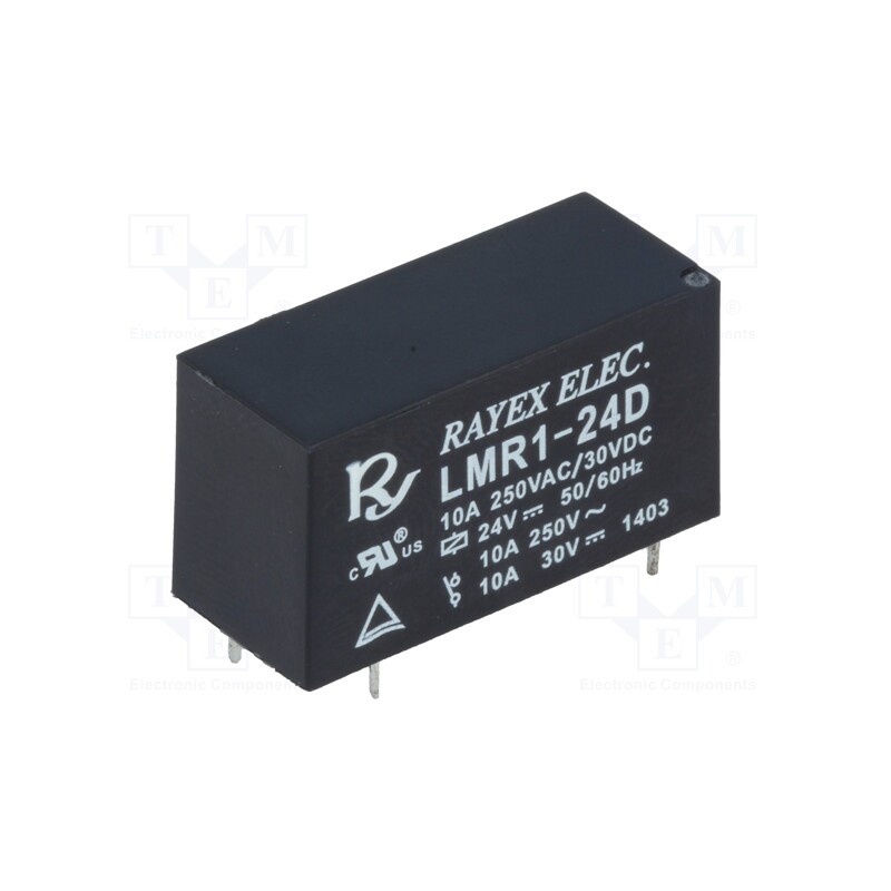1 pcs x Recoy/RAYEX ELECTRONICS - LMR1-24D - Relay: electromagnetic, SPDT, Ucoil: 24VDC, 12A, 12A/250VAC, PCB