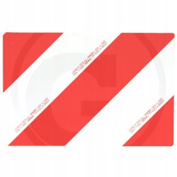 One-sided warning board, vertically to the left