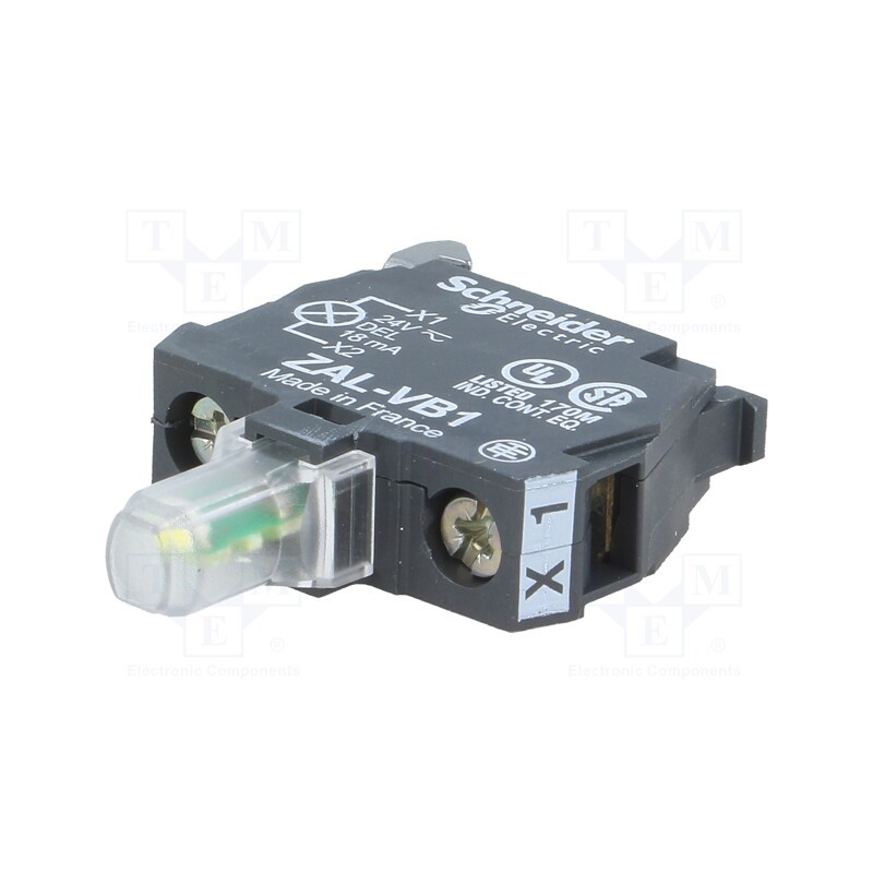 1 pcs x SCHNEIDER ELECTRIC - ZALVB1 - Illuminating unit, 22mm, Harmony XB4, -25÷70°C, Illumin: LED