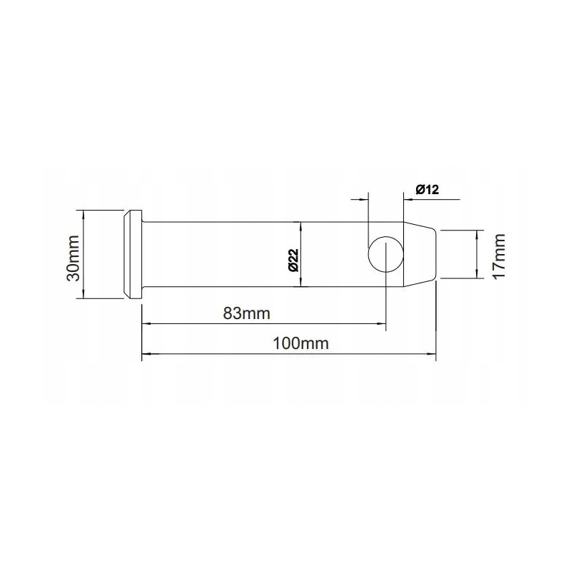 Pin connecting the attachment with the lower hook mf morg
