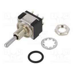 1 pcs x KNITTER-SWITCH - MTE 206 S - Switch: toggle, Pos: 3, DPDT, (ON)-OFF-(ON), 6A/125VAC, 6A/6VDC
