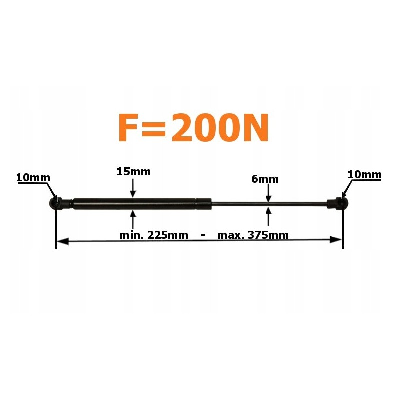 Zetor gas shock absorber 52457910 62457982