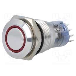 1 pcs x ONPOW - LAS2GQF-22ZE/R/12VDC/S/IP67 - Switch: vandal resistant, Pos: 2, DPDT, 2A/48VDC, IP67, ON-ON, red