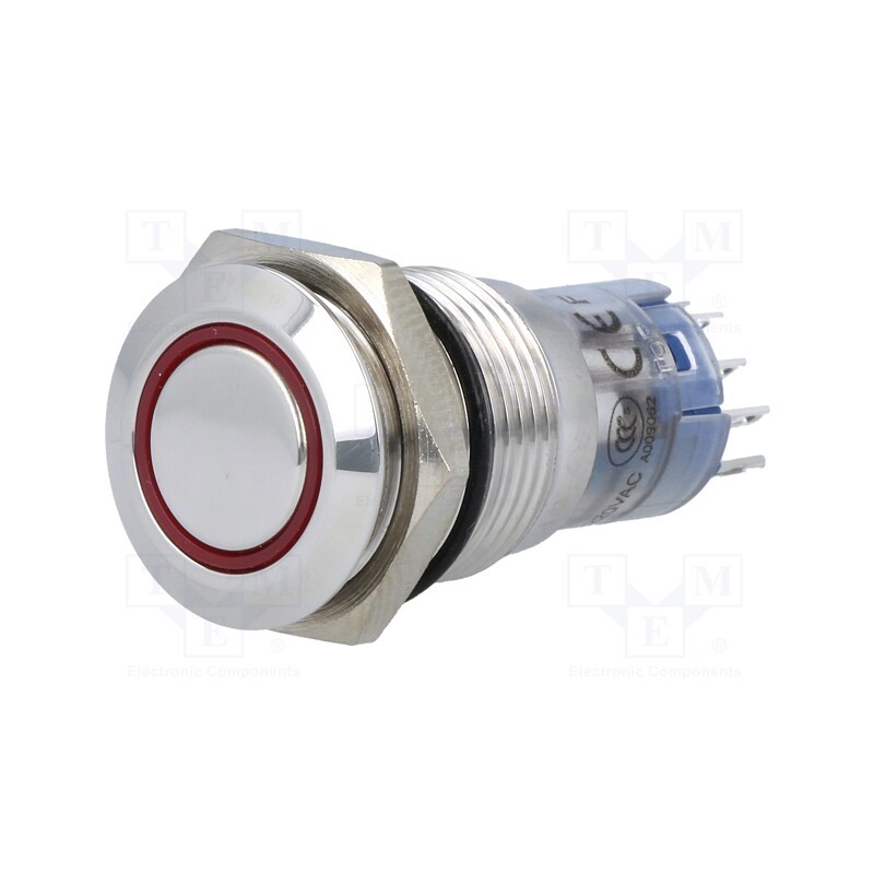 1 pcs x ONPOW - LAS2GQF-22ZE/R/12VDC/S/IP67 - Switch: vandal resistant, Pos: 2, DPDT, 2A/48VDC, IP67, ON-ON, red