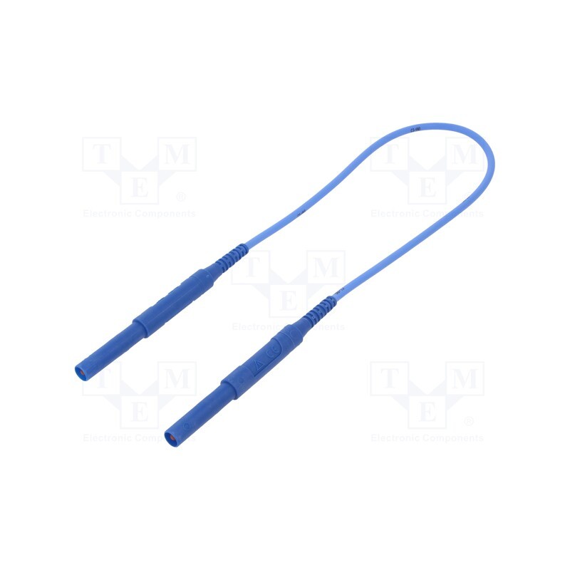 1 pcs x SCHu00dcTZINGER - HSPL 8568 / AWG16 / 50 / BL - Test lead, 6kVDC, 6kVAC, 16A, banana plug 4mm,both sides, blue