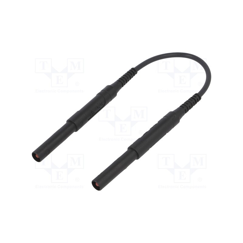1 pcs x SCHu00dcTZINGER - HSPL 8568 / AWG16 / 25 / SW - Test lead, 6kVDC, 6kVAC, 16A, banana plug 4mm,both sides, black