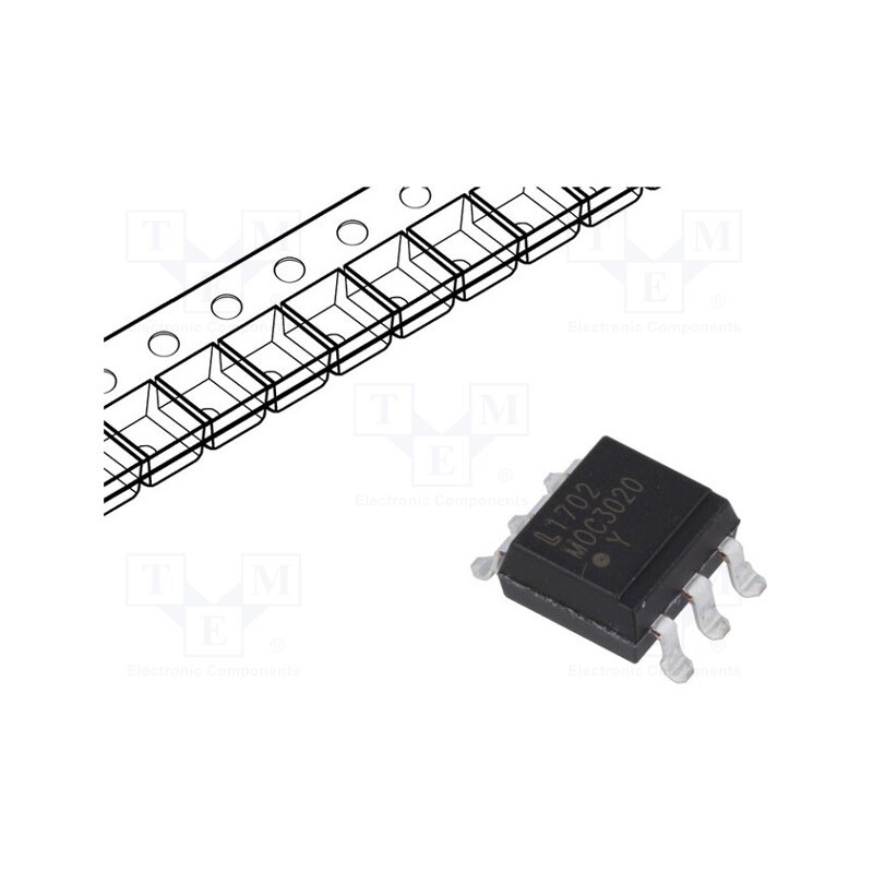2 pcs x LITEON - MOC3020S-TA1 - Optotriac, 5kV, Uout: 400V, without zero voltage crossing driver