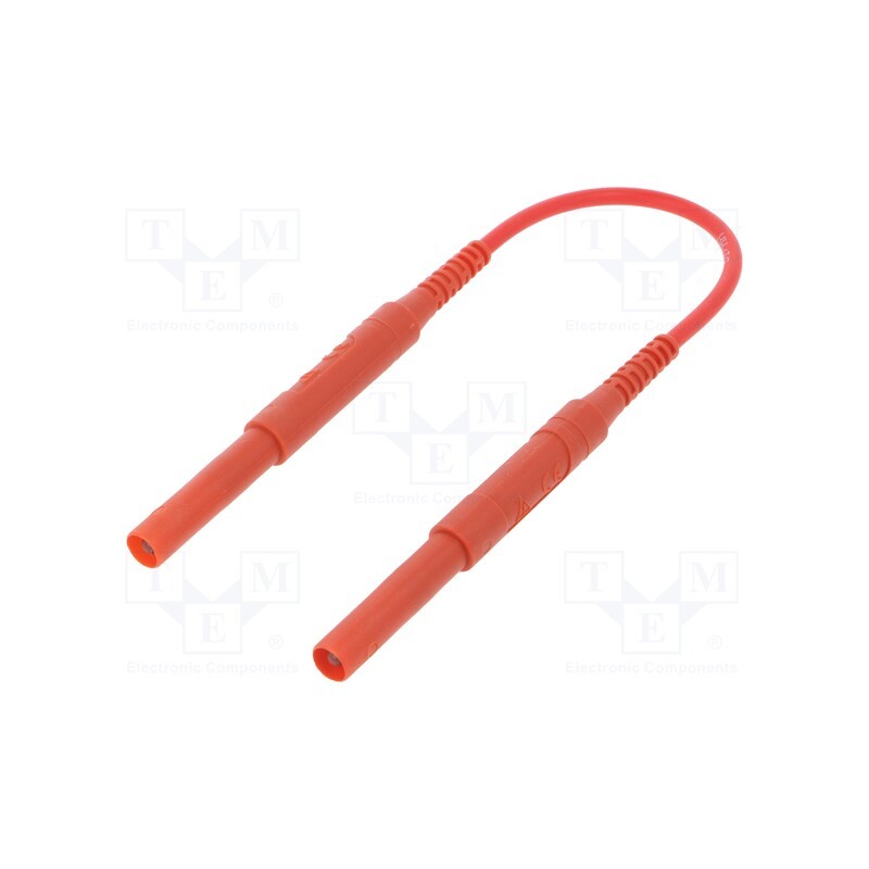 1 pcs x SCHu00dcTZINGER - HSPL 8568 / AWG16 / 25 / RT - Test lead, 6kVDC, 6kVAC, 16A, banana plug 4mm,both sides, red