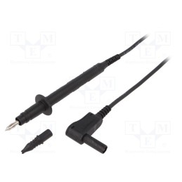 1 pcs x SCHu00dcTZINGER - SPL 7312 NI / 1 / 100 / SW - Test lead, 16A, probe tip x2,angular banana plug 4mm x2, Len: 1m